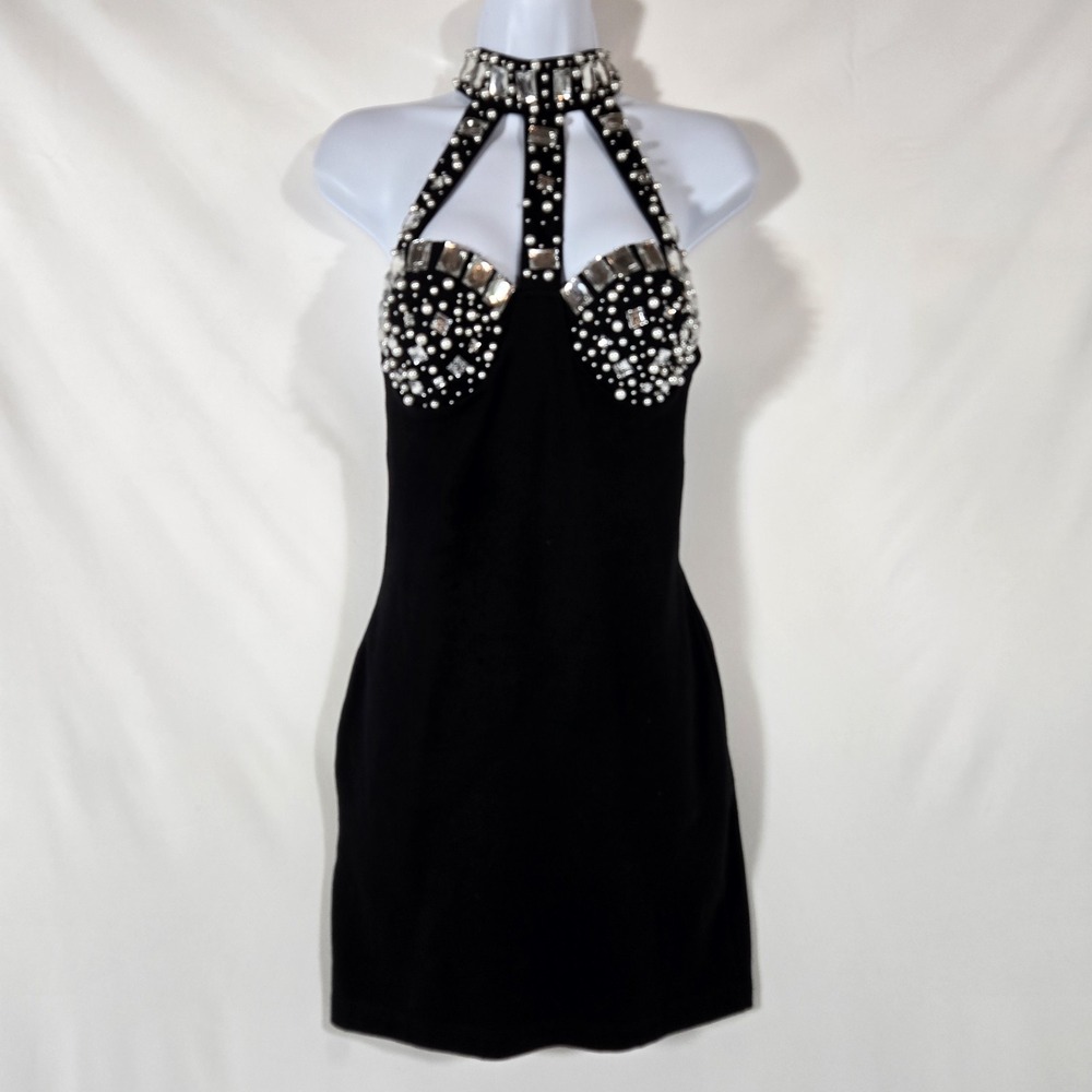 Contempo Casuals Party Club Night-Out Short Dress | Rhinestones | Size Medium